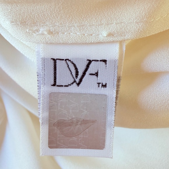 Diane Von Furstenberg Blue, White & Black Colorblock Silk Shirt Dress size4 - Picture 6 of 13